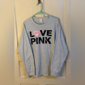 PINK Victoria's Secret Gray Long Sleeve Tee